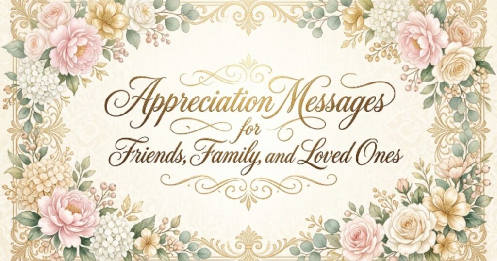 Appreciation Messages for Friends, Family, and Loved Ones