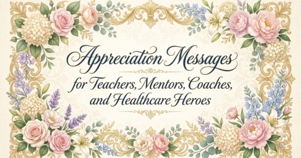 Appreciation Messages for Teachers, Mentors, Coaches, and Healthcare Heroes