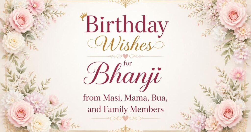 Birthday Wishes for Bhanji from Masi, Mama, Bua, and Family Members