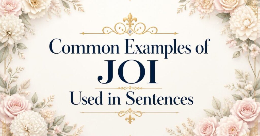 Common Examples of JOI Used in Sentences
