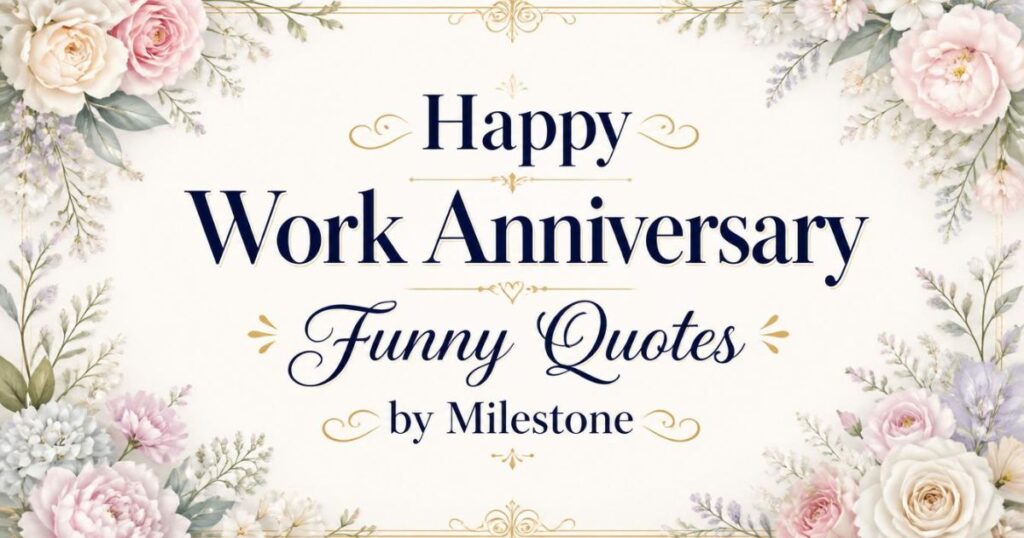 Happy Work Anniversary Funny Quotes by Milestone