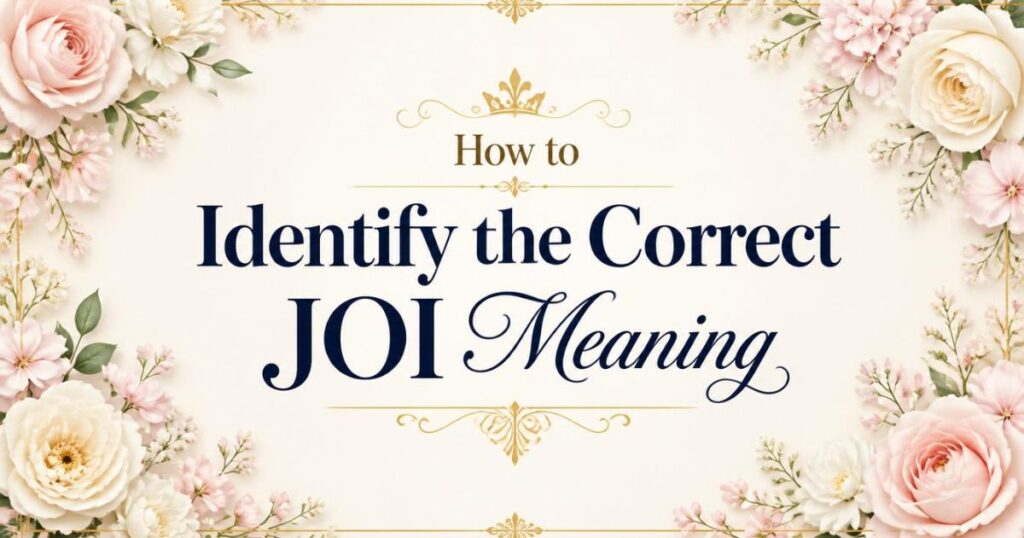 How to Identify the Correct JOI Meaning