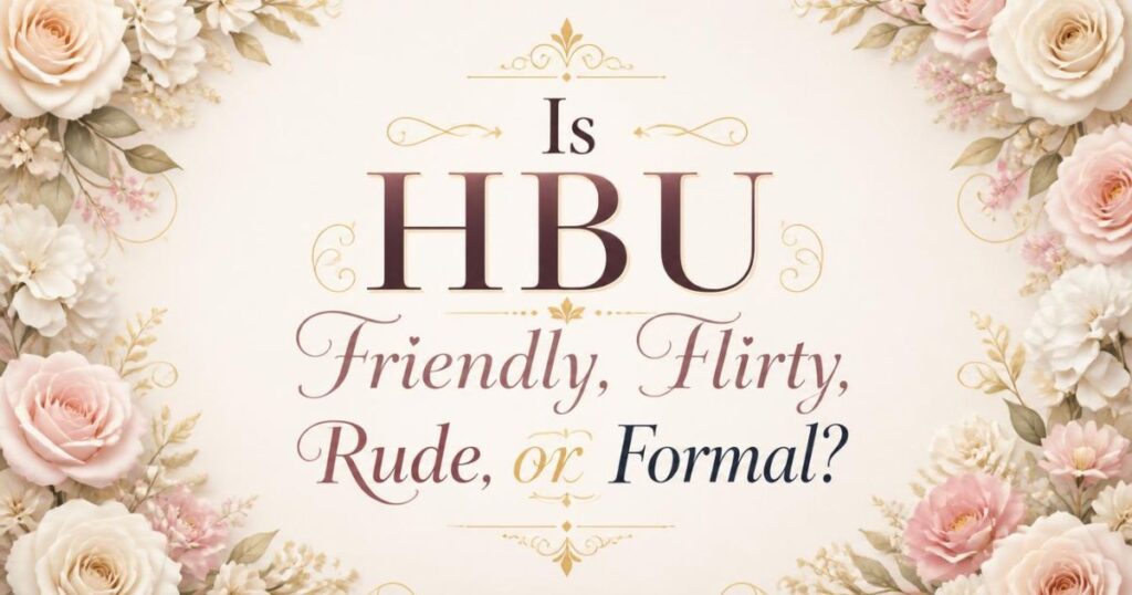 Is HBU Friendly, Flirty, Rude, or Formal?