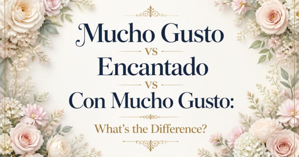 Mucho Gusto vs Encantado vs Con Mucho Gusto: What's the Difference?