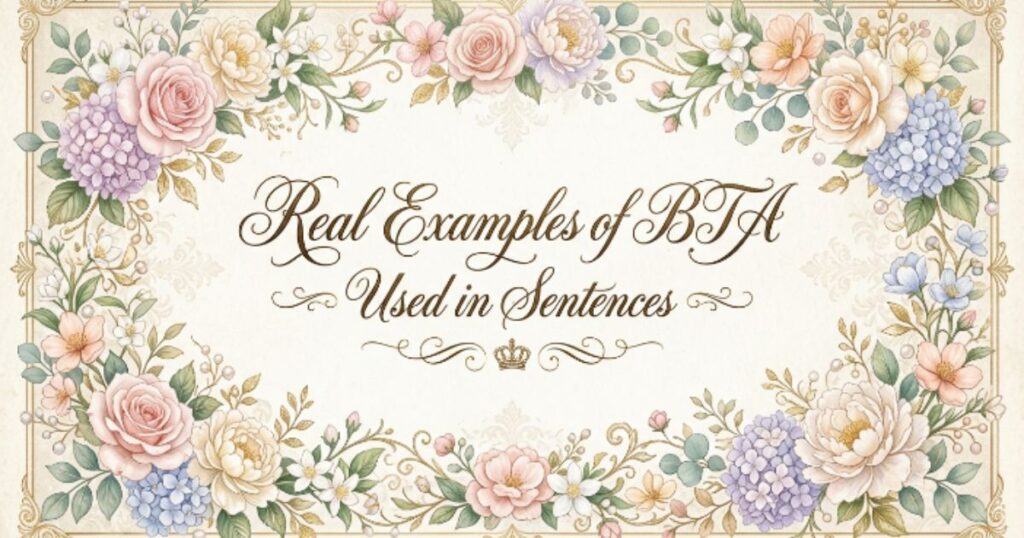 Real Examples of BTA Used in Sentences