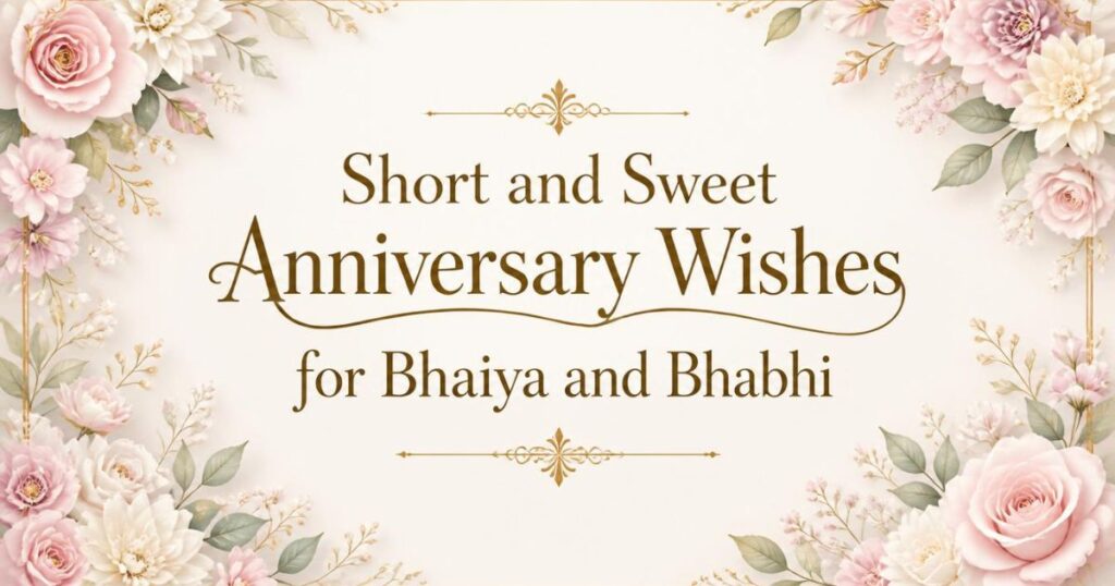 Short and Sweet Anniversary Wishes for Bhaiya and Bhabhi