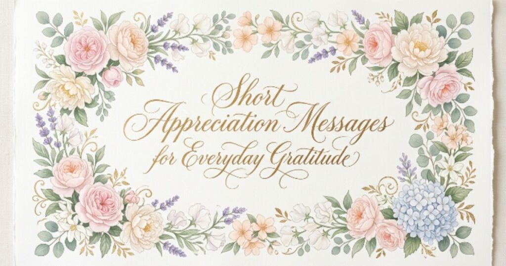 Short Appreciation Messages for Everyday Gratitude