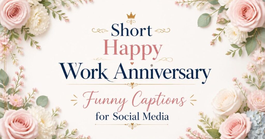Short Happy Work Anniversary Funny Captions for Social Media