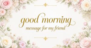good morning message for my friend