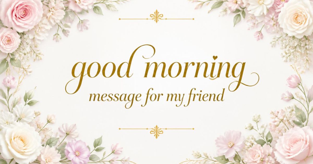 good morning message for my friend