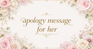 apology message for her