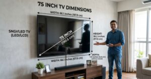 75 inch tv dimensions