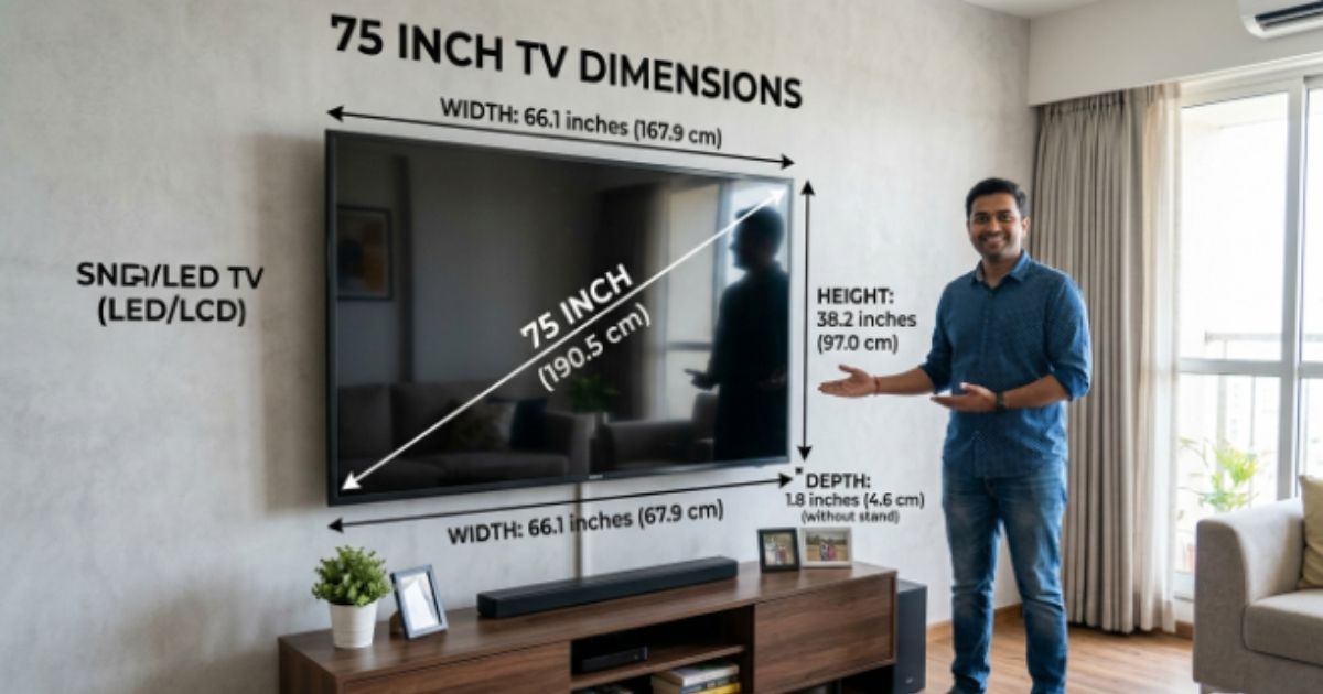75 inch tv dimensions